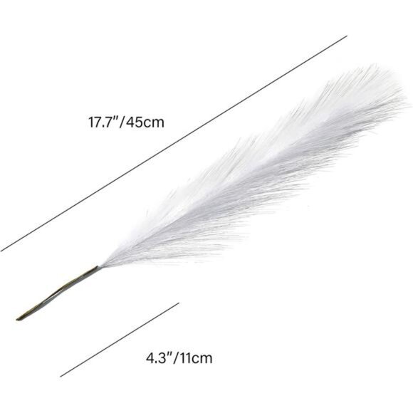 20pcs White Silk Pampas Grass Artificial Fake Flowers 18" for Mother's Day - Picture 3 of 7